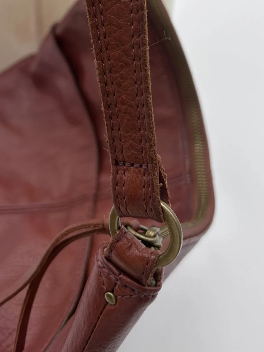Margot New York Cognac Leather Slouchy Hobo Shoulder Bag
